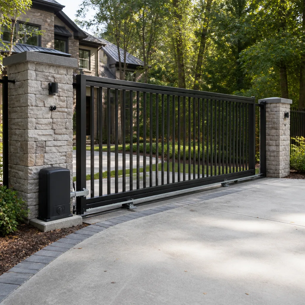 Sliding driveway gates
